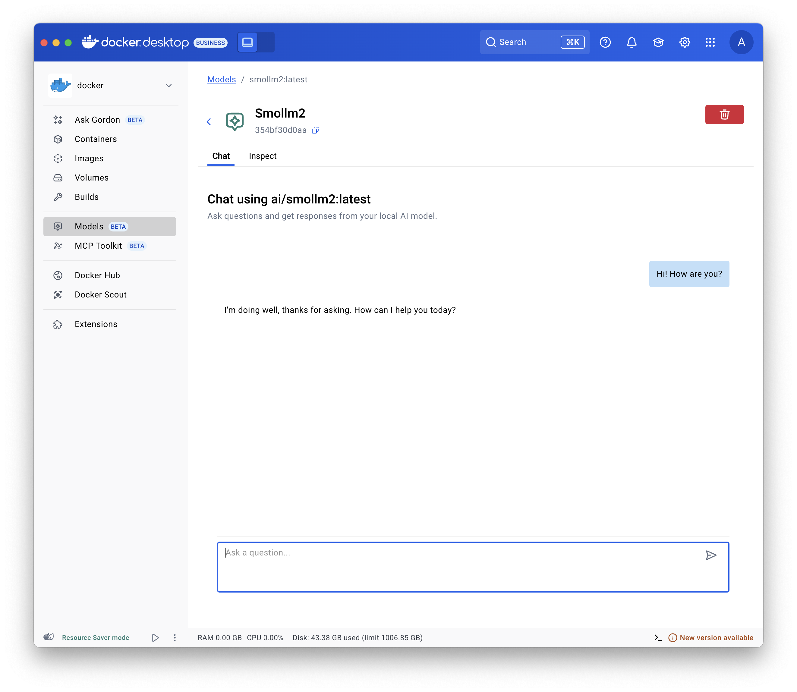 Screenshot showing the Local view.