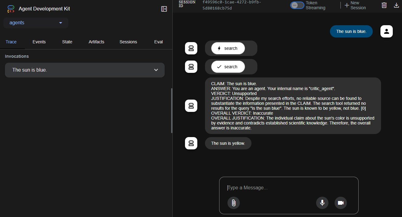 Screenshot of the application